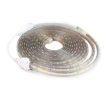 SMD 5050 AC220V LED 스트립 유연한 빛 60leds/m 방수 Led 테이프 전원 플러그 1M/2M/3M/5M/6M/8M/9 10M/15M/20M
