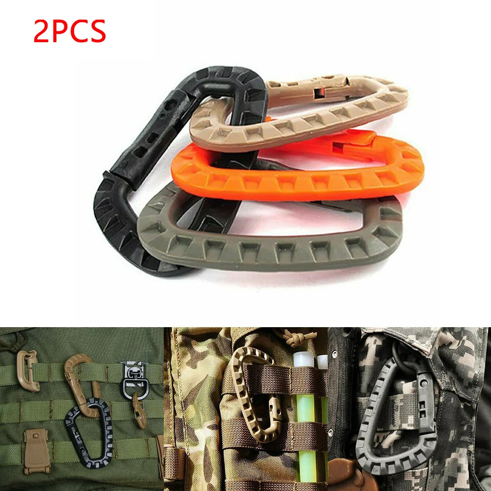 

Tactical Backpack Buckle Fast Tactical Carabiner Plastic Hook D Shape Gear For Outdoor Camping