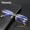 Iboode-gafas de lectura de medio marco para hombres y mujeres, anteojos de lectura de alta calidad, presbicia, antiluz azul, Metal, gafas de computadora + 1,5 + 4,0 ► Foto 2/6