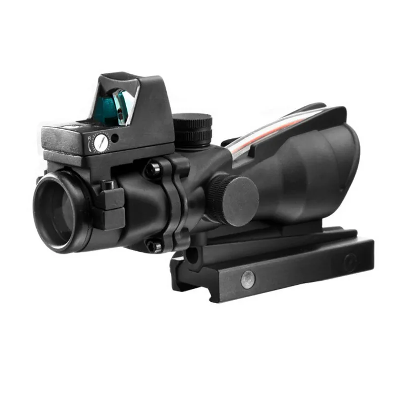 Black AIM тактические прицелы для охоты 4X32 ACOG область красные оптоволоконные страйкбол воздушное оружие, ружье скопы с RMR красная точка зрения AO1003 - Цвет: Black