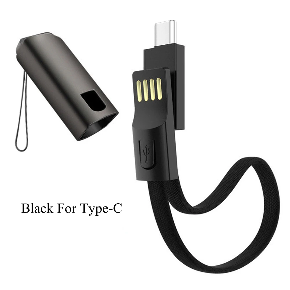 0,2 M короткий кабель типа C для huawei Honor 10 9 V20 передачи данных type-C кабели для Meizu 16X Pro 7 16 16 16 для OnePlus 6 зарядное устройство - Цвет: Black