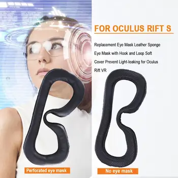 

Replacement Eye Mask Leather Sponge Eye Mask with Hook and Loop Soft Cover Prevent Light-leaking for Oculus Rift VR