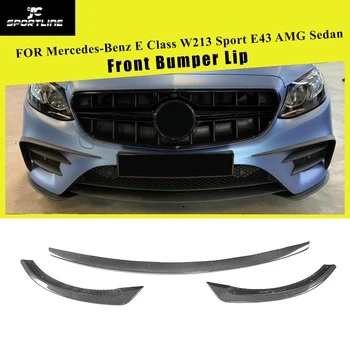 

Car Front Bumper Lip Spoiler Splitters for Mercedes-Benz E Class W213 E43 AMG E200 E300 Sport Sedan 2017 2018 Carbon Fiber / FRP