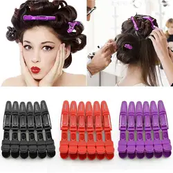 6pcs/set Black Purple Red Plastic Hair Dressing Salon Hair Styling Shaping Clamps Special Hair Perming Clip Hair Cutting Clip