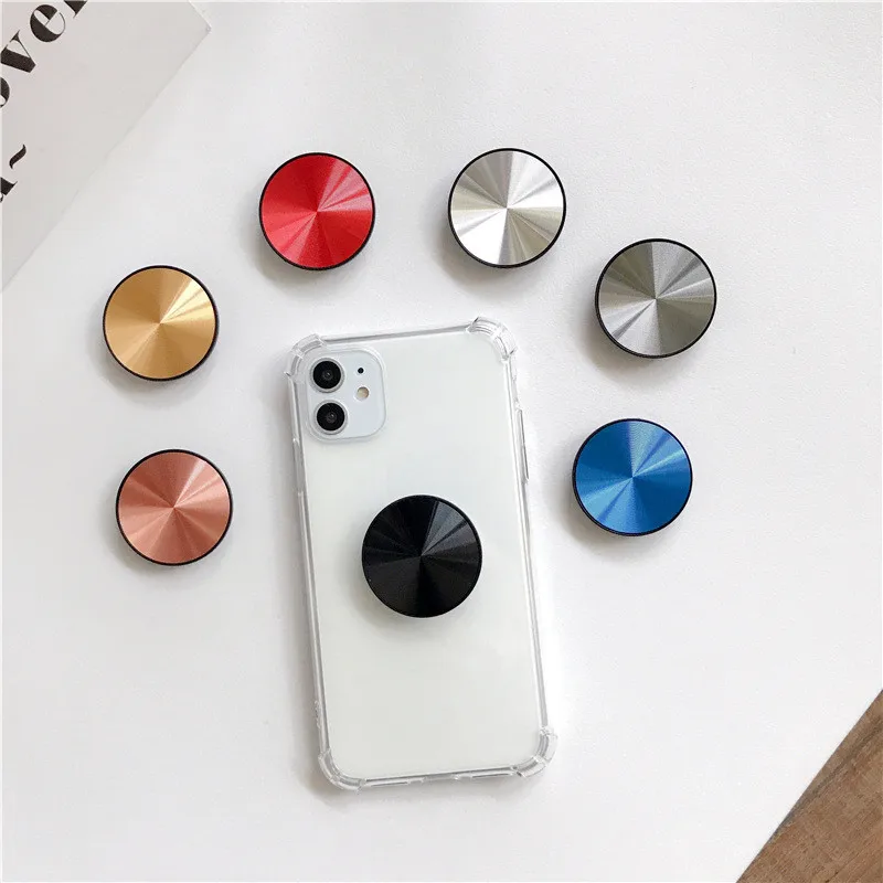 CD Pattern Metal Surface Phone Expanding Socket Stand Grip For Smartphones Finger Holder Phone Socket Holder For All Phone
