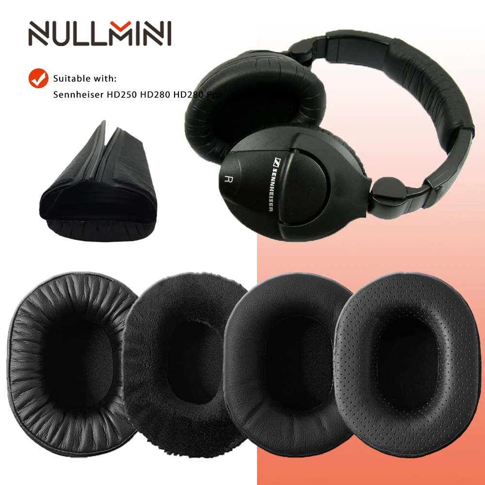 NullMini Сменные наушники для Sennheiser HD250 HD280 HD281 с кожаным рукавом|Аксессуары