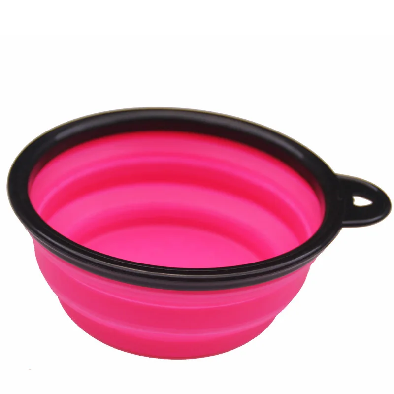 Black Box Foldable Silicone Pet Bowl Portable Dog Bowl Tableware Multi-color Selectable Dog Water Fountain Portable zhe die wan