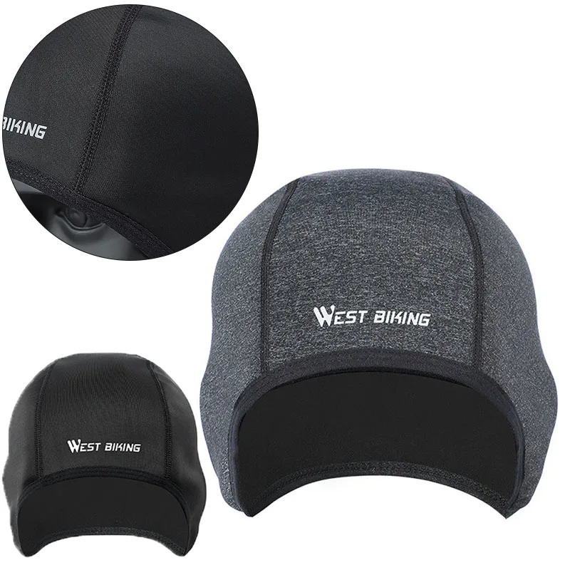 

WEST BIKING Winter Cap Cycling Outdoor Sports Windproof Warm Unisex Fleece Hat for be used with helmet durable sports accessory