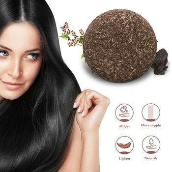 

Soap Hair Darkening Shampoo Bar - Natural Organic Conditioner Moisturize Repair Gray White Hair Color Dye Treatment Bamboo