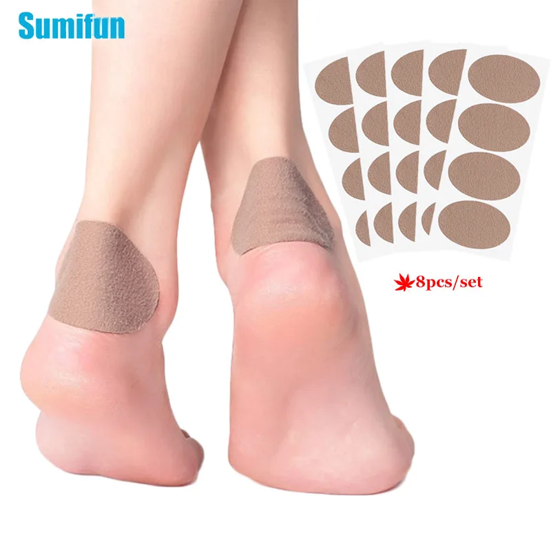 8Pcs/Set Oval High Heel Wear Pad Flannel Non-Slip Multi-Functional Foot Sticker Protect Calluses Pain Relief Breathable Patch tropical fish dolphins sharks bathroom doormat rug set blue marine life animal flannel non slip bath mat carpet toilet lid cover