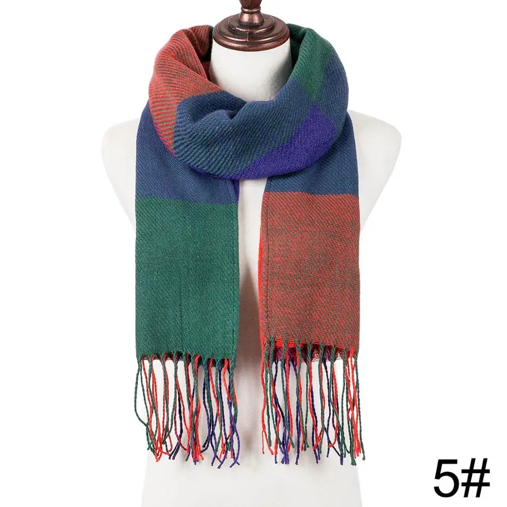 Новинка, женский зимний шарф для женщин, шарф и шаль, теплые женские клетчатые шарфы, Женская шаль, echarpe, Прямая поставка - Color: 05