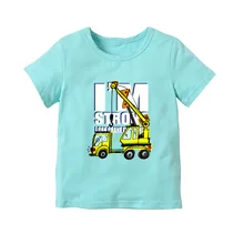 Детская футболка с короткими рукавами из чистого хлопка, летняя футболка с короткими рукавами и рисунком для маленьких мальчиков