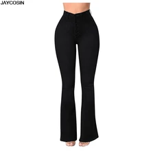 JAYCOSIN Джинсы женские зимние модные облегающие джинсы с высокой талией с карманами однотонные расклешенные джинсы Новинка Горячая Распродажа Джинсы бойфренда