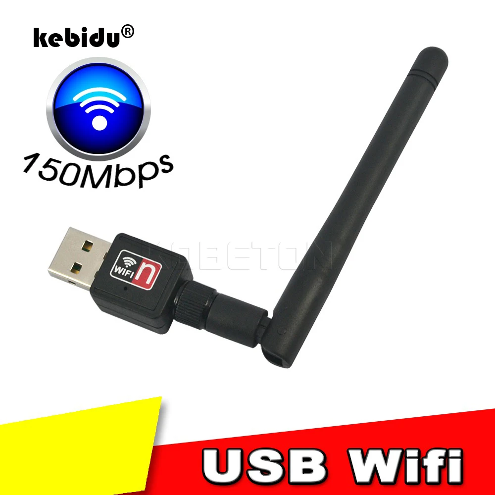 150Mbps USB 802.11n Wi-Fi Ethernet Wireless Adapter Card with 2dbi Antenna CCA 