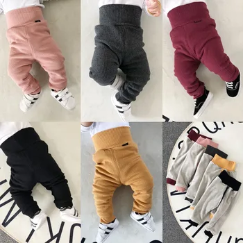 

New Winter Baby Full Length Pants High waist Cotton Toddler Harem Pants Newborn Casual Trousers Loose Infants Elastic Pants