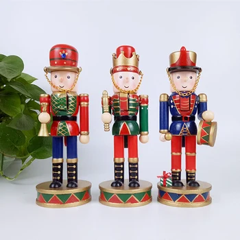 

3 Pcs Nutcracker Puppet Christmas Ornaments Cartoons Drawing Walnuts Toy Desktop Christmas Village Decoration Children Gifts New