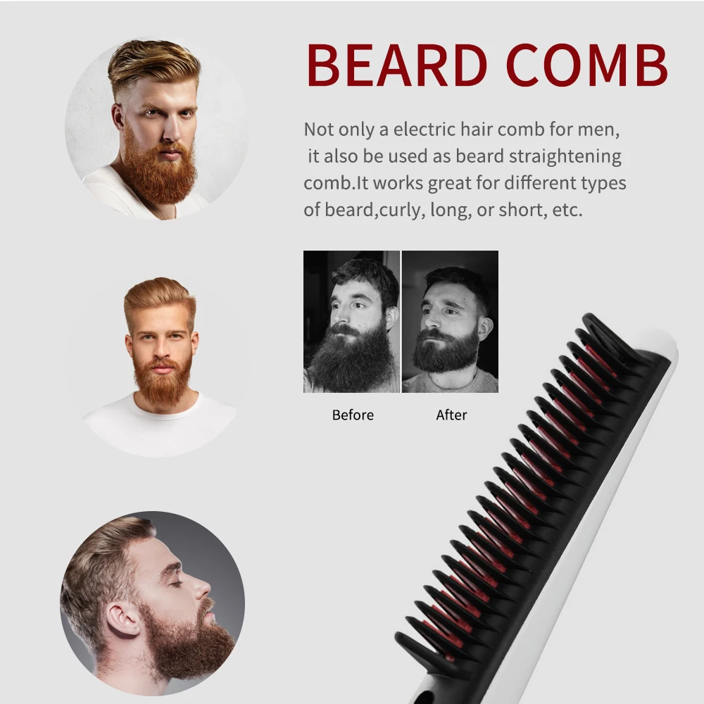 Быстрый выпрямитель для бороды расческа волос многофункциональная Плойка