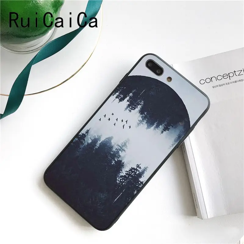 landscape mountain white smoke tree