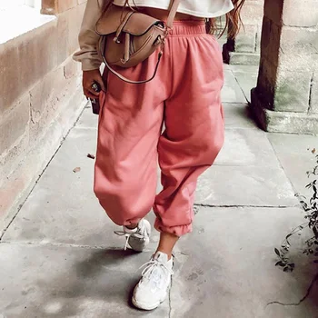 

Women Casual Harem Pants Harajuku Sweatpants Solid Sporty Loose High Waist Pants Female Jogger Pants