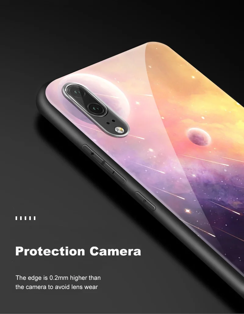 Чехол из закаленного стекла для huawei P20 P30 Lite Plus Honor 6X Nova3i P Smart+ Pro Y6 Y7 Prime Y9 Pro Soft TPU Coques