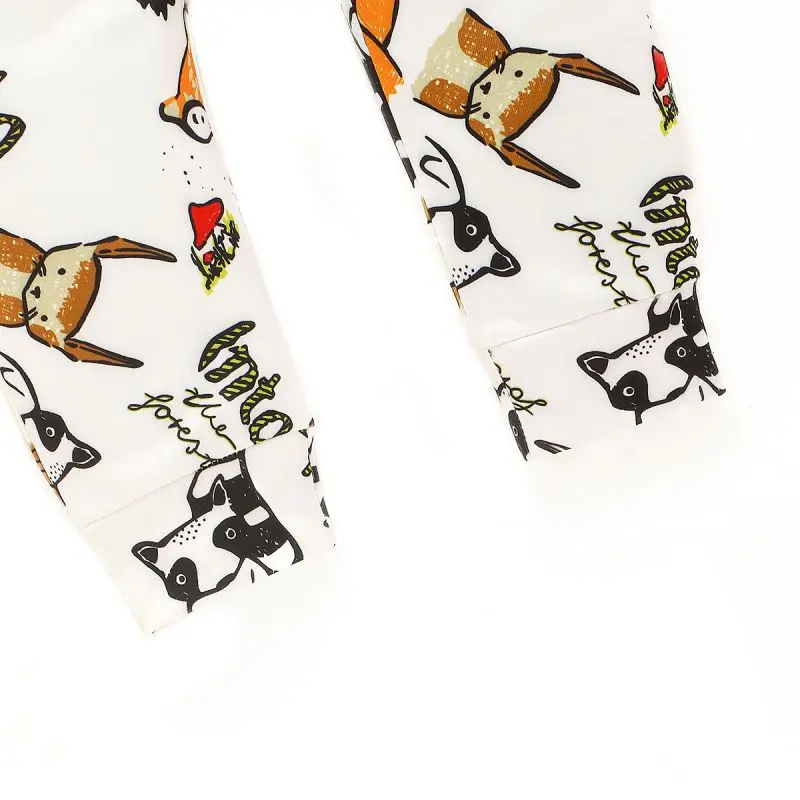 Cotton Baby Cartoon Print Jumpsuit Romper Hair Band Two Piece Boys Girls Cartoon Animal Print Spring And Autumn s