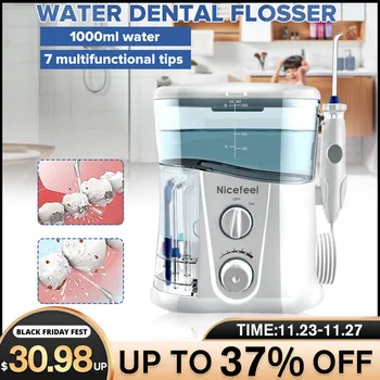 

Nicefeel 1000ML Water Dental Flosser Electric Oral Irrigator Care Dental Flosser Water Toothbrush Dental SPA with 7pcs Tips