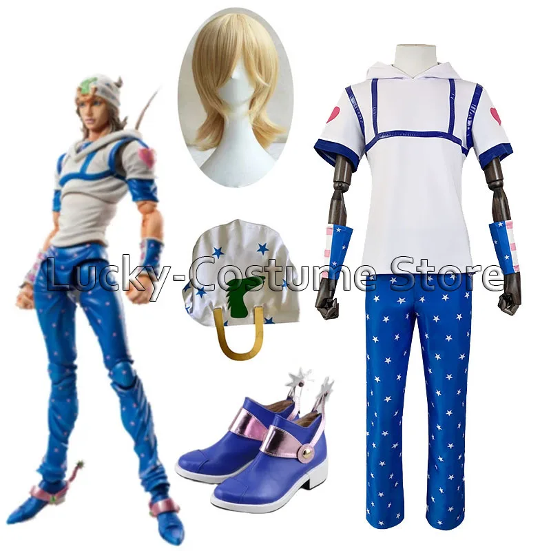 

Anime Jojo's Bizarre Adventure Johnny Joestar Cosplay Costume Halloween Carnival Full Set Men Suit Free Delivery