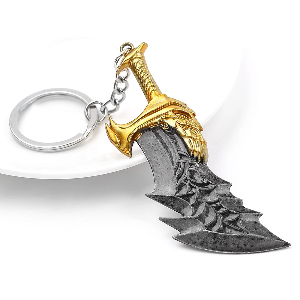Изысканный топор нож Оружие брелок Ps 4 игра Бог войны 4 Кратос брелок в виде меча аксессуары для автомобильных ключей для мужчин и женщин - Цвет: KC0710