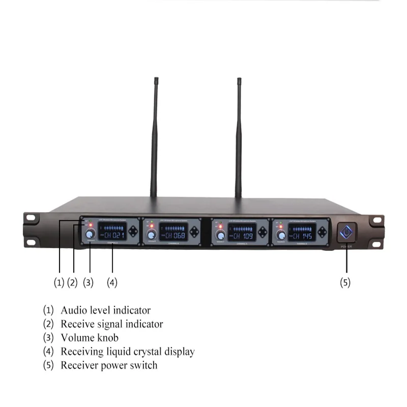 FELYBY UHF Беспроводная микрофонная система профессиональный сценический набор с 4 портативный динамик микрофон и портативный ресивер