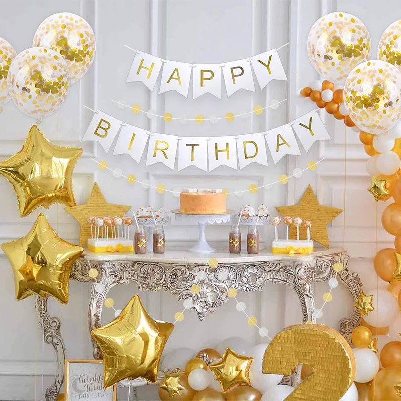 Гирлянда с надписью &quotHappy Birthday&quot Фотофон украшением 1 10 16 18 20 21 30 40 50 60|Украшения