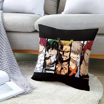

Cartoon Cushion for Sofa Linen Cotton Cushion Cover My Hero Academia Anime Print home sofa car decor Pillowcase