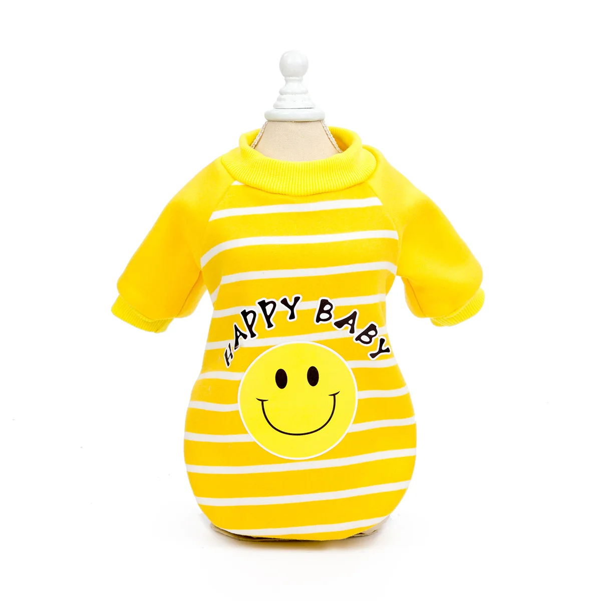 Yellow Cute Smiley Printed Dog Vests Yellow Blue Pink Colors Pet Sweater Small and Medium Dog Puppy Clothes New Pet Vests Autumn - Color: Yellow