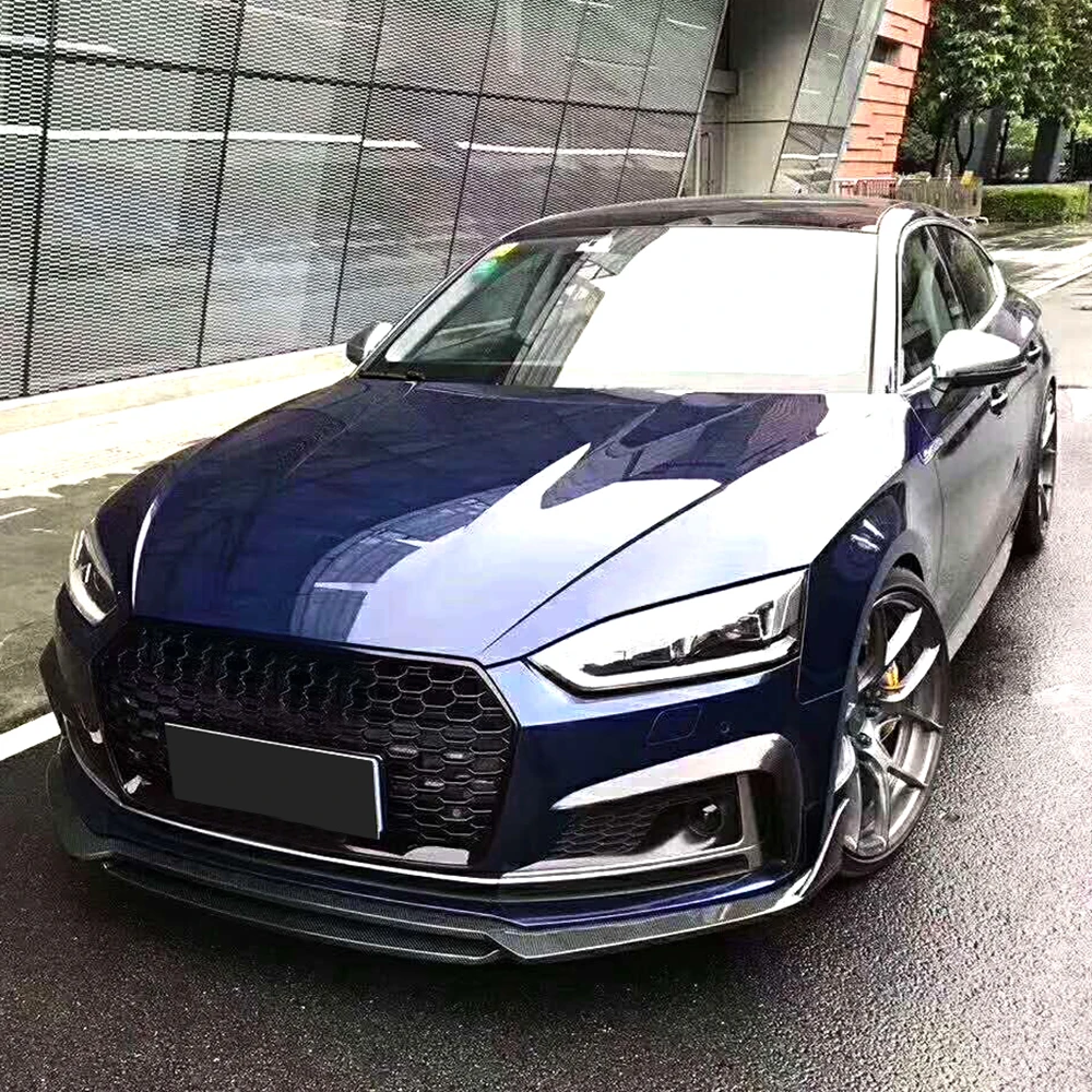 Углеродное волокно автомобиля ront бампер спойлер сплиттеры для Audi A5 Sline S5 седан- спойлер