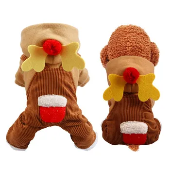 

Funny Pet Dog RompersClothes Christmas Hoodie Costume Thicken Warm Cartoon Exquisite Small Dogs Clothing Cute Dog Jumpsuit HOT