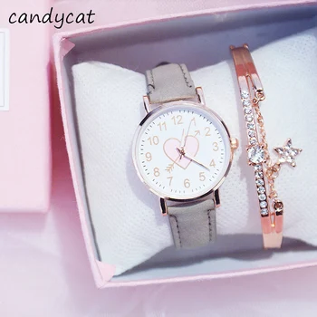 

CandyCat INS Red Cherry Blossom Pink Watch Female Korean Version Simple Girlfriend Couple Watch Girl Student Watch Cute