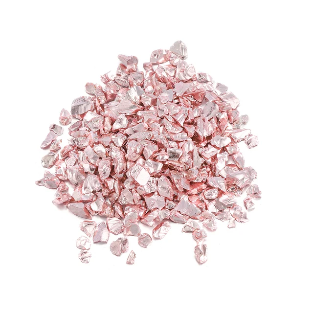 20/50g Glass Metal Crushed Stone Filler DIY Table Decoration Cake Fruit Coaster Filling Decorative Crystal For Epoxy Resin Mold Pink