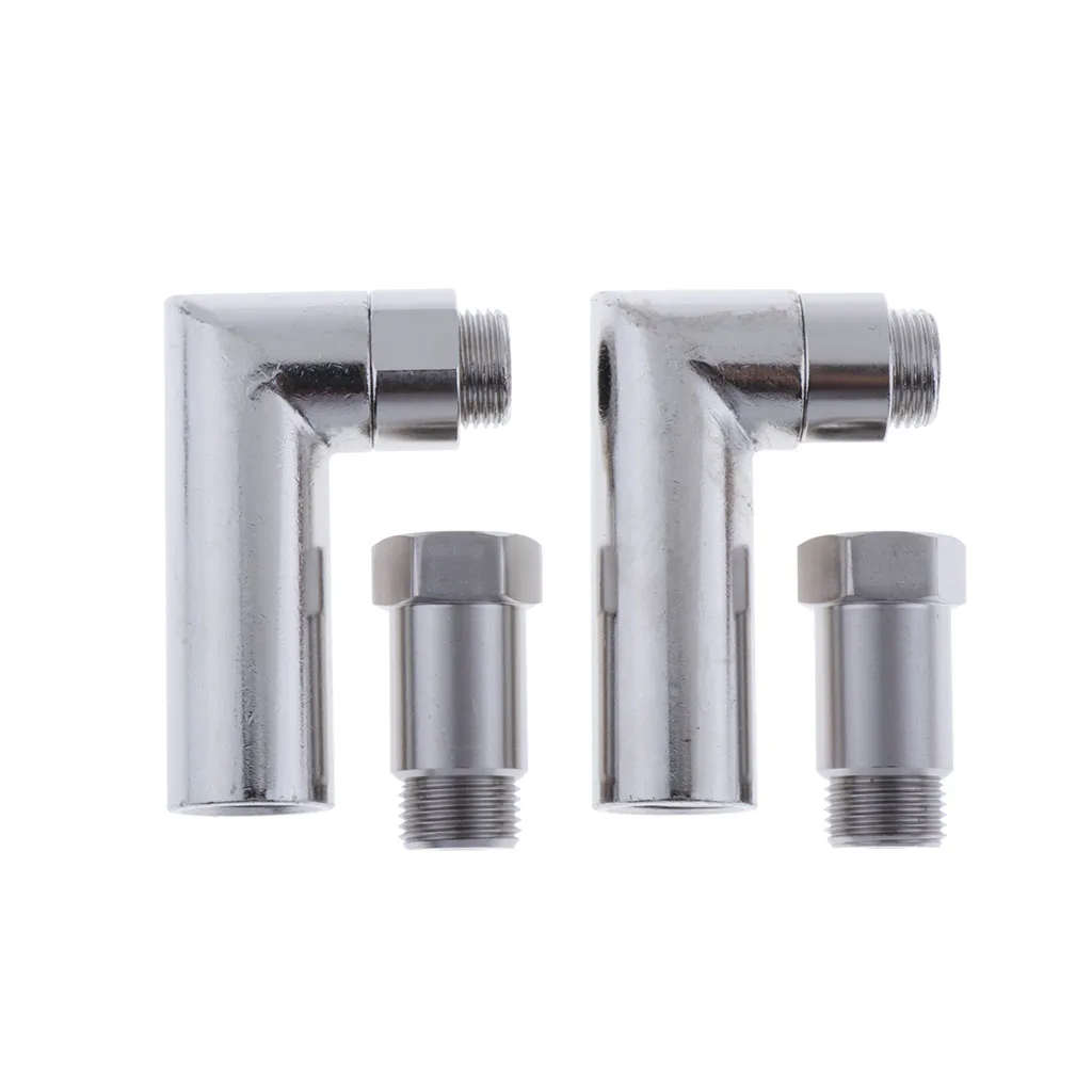

2PCS Angled O2 Oxygen Sensor Adapter Extender Spacer M18x1.5 90 Degree Bung