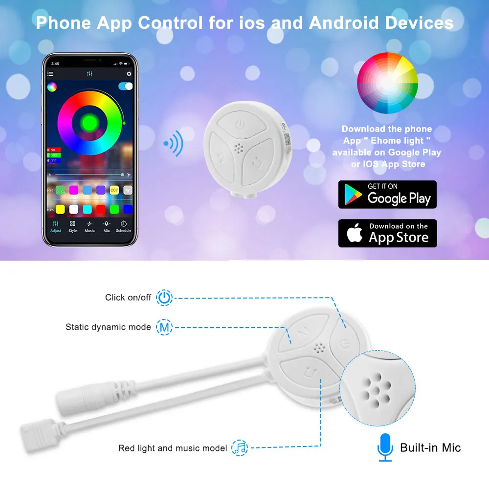 20 Meter RGB 5050 Tuya WiFi Led Strip Light Alexa ribbon 15M 10M 5M led diode tape Bluetooth Controller power adapter for Home