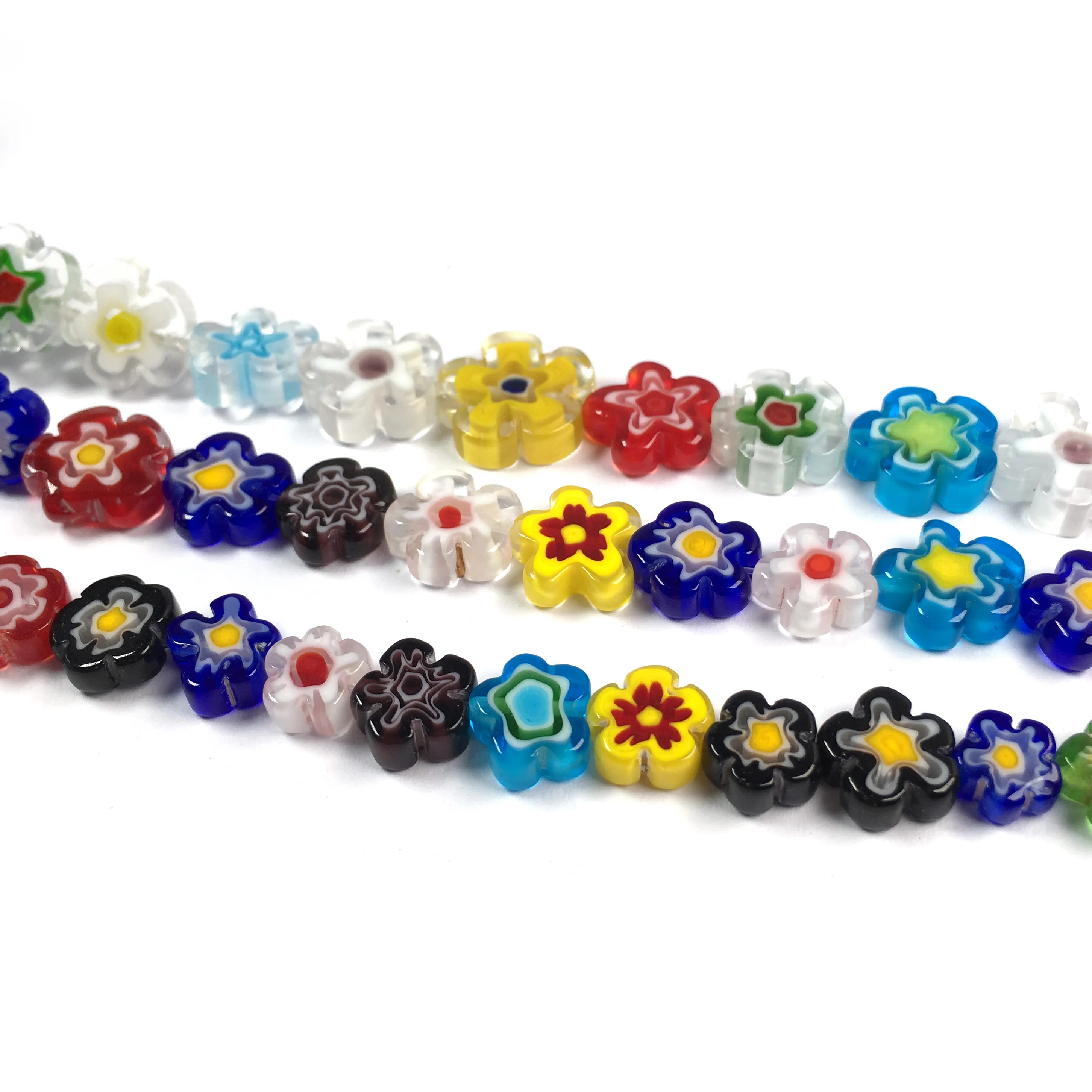 Подвески бусы из стекла и камней Millefiori цветок Форма стеклянные бусины Lampwork для изготовления украшений ожерелья Браслет DIY 9/11/13