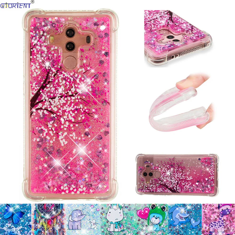 Bling Case for Huawei Mate 10 Pro Soft Silicone Bumper Cover Mate10 BLA-L29 BLA-L09 Cute Glitter Liquid Cases BLA L29 L09 | Мобильные