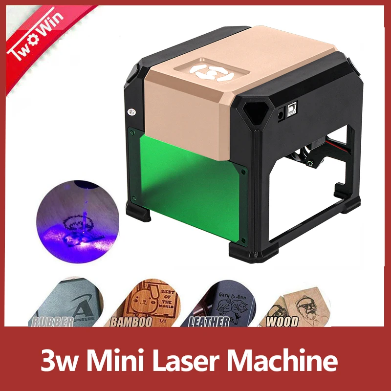 3000mw CNC Laser Engraver DIY Laser Logo Printer Mini Engraver  Working Area 80x80mm CNC Laser Engraving Machine 3w Mini Laser