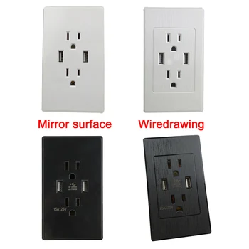 

Dual USB Wall Outlet Charger Port Socket with 15A Receptacle AC Power Electrical 5V/2A DC120
