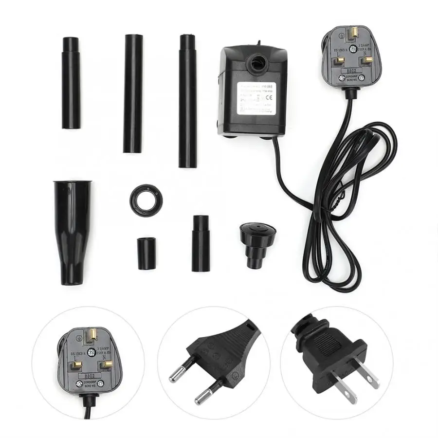 Plastic 3 in 1 Water Pumps 1000L/H 15W Aquarium Fish Tank Submersible Pump for Water Garden Fountain Pond Adjustable Water