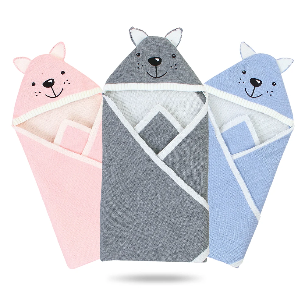 

Newborn Infant Baby Boys Girls Swaddle Blanket Soft Breathable Sleeping Bag with Animal Hooded Unisex Design 0-36 months