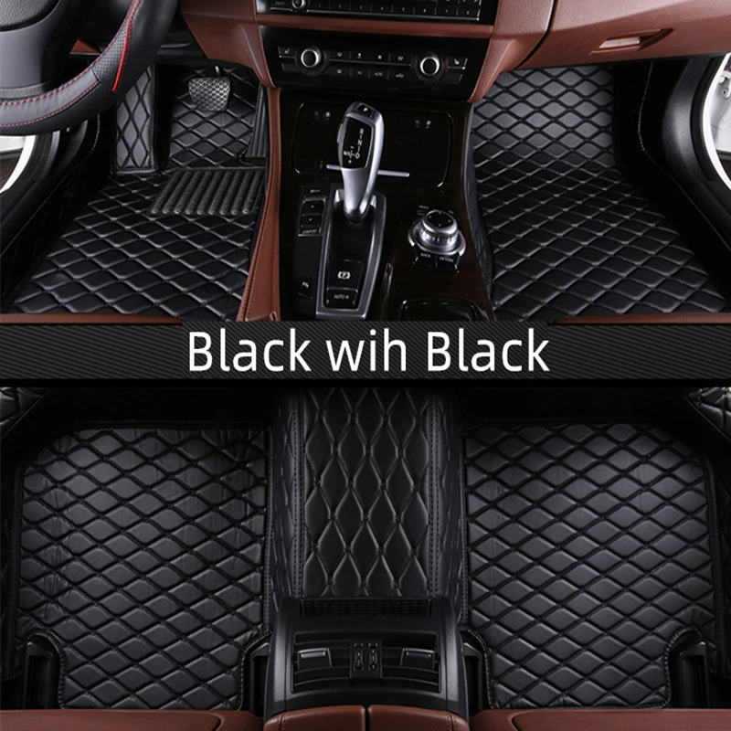 Индивидуальные автомобильные коврики специально для GMS територия Yukon XL Acadia SIERRA fit хорошего качества роскошный Противоскользящий кожаный коврик лайнер - Название цвета: black black 7seats