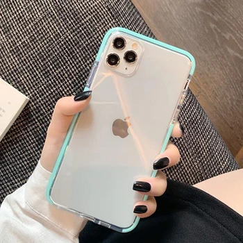 

Shockproof Candy Color Frame Phone Case For iPhone 11 Pro XS Max XR XS X 7 8 6 6S Plus Soft Transparent Protect Back Cover Capa