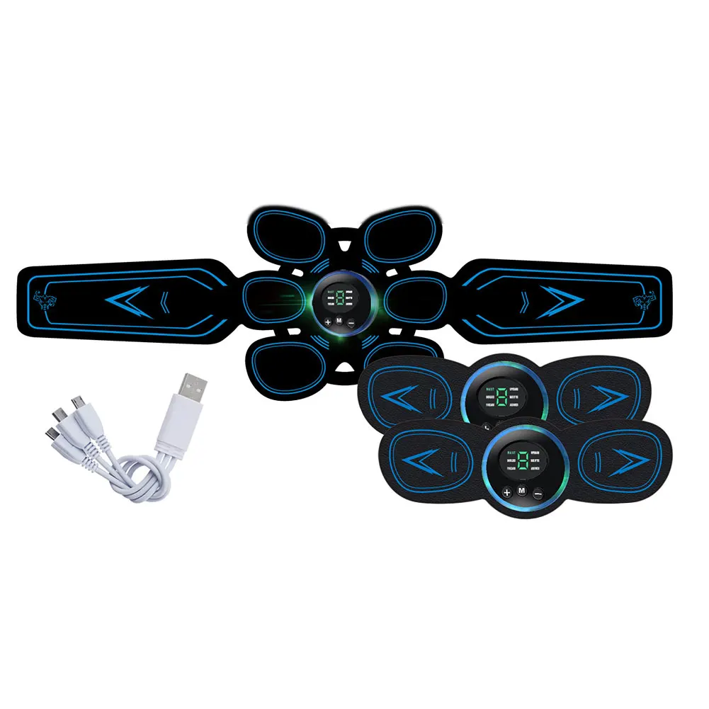 Belt Smart Gym Exercise Equipment USB Muscle Stimulator Set PU Fitness Home EMS Trainer Toner Slimming Abdominal