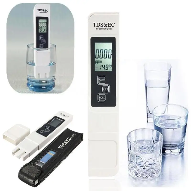 Портативный Цифровой измеритель TDS точный тестер 0-9990 PPM температура воды тестер качества воды фильтр чистоты EC Тестер ручка