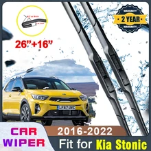 

For Kia Stonic YB CUV 2016~2022 Car Front Windscreen Beam Blade Wipers Blade Brushes Cor Wiper Accessories J Hook U-type 26"+16"