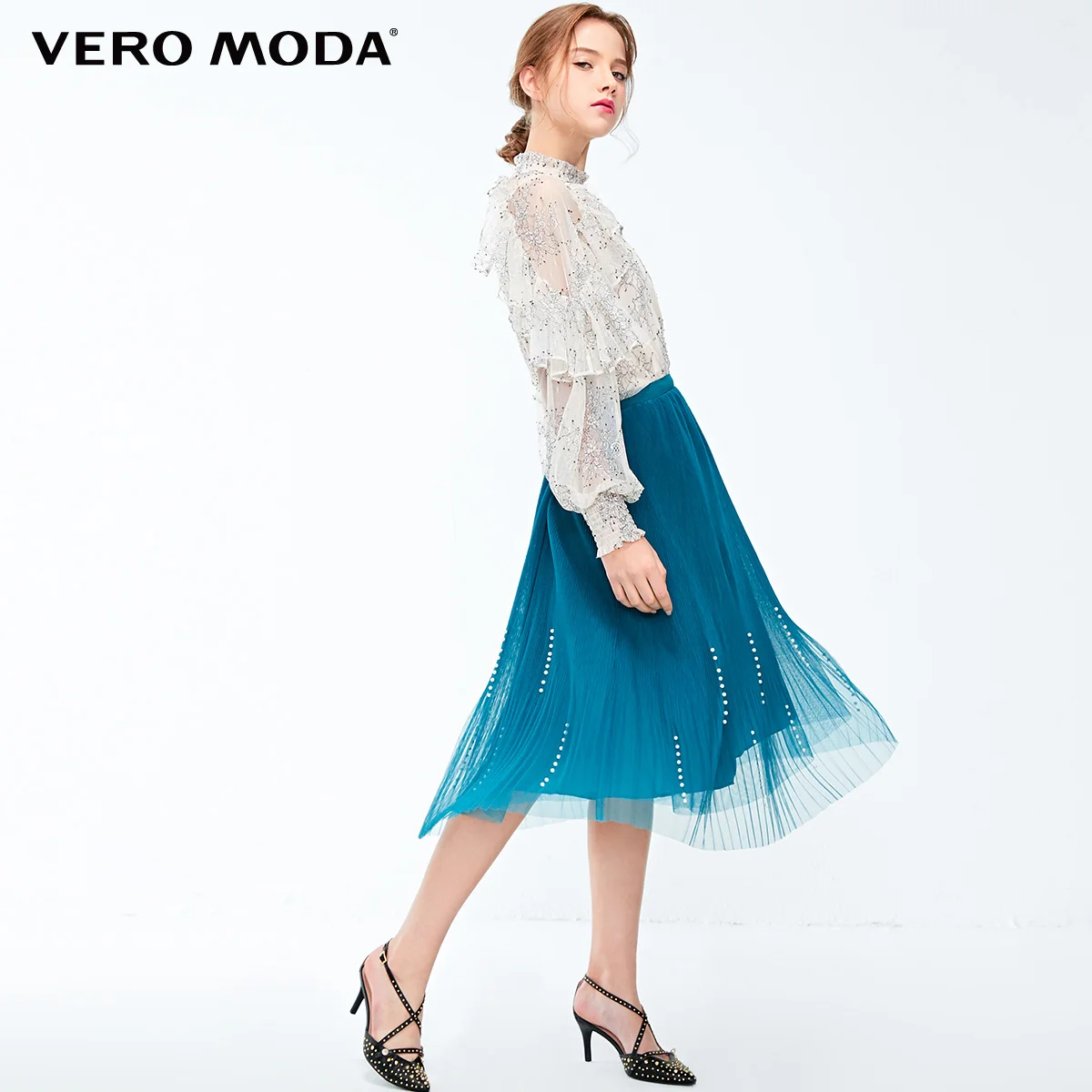 Vero Moda Женская многоярусная плиссированная юбка с бисером | 319116518